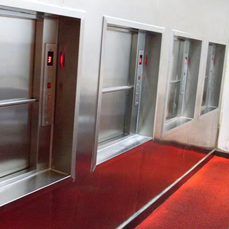 VTEF108 sähköinen vaihteistoton AC-dumbwaiter-hissi PVC-lattialla ravintola- ja hotellikeittiöpalveluun