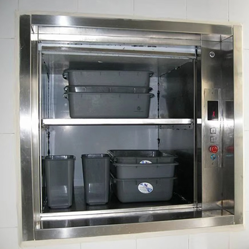 VTEF108 sähköinen vaihteistoton AC-dumbwaiter-hissi PVC-lattialla ravintola- ja hotellikeittiöpalveluun