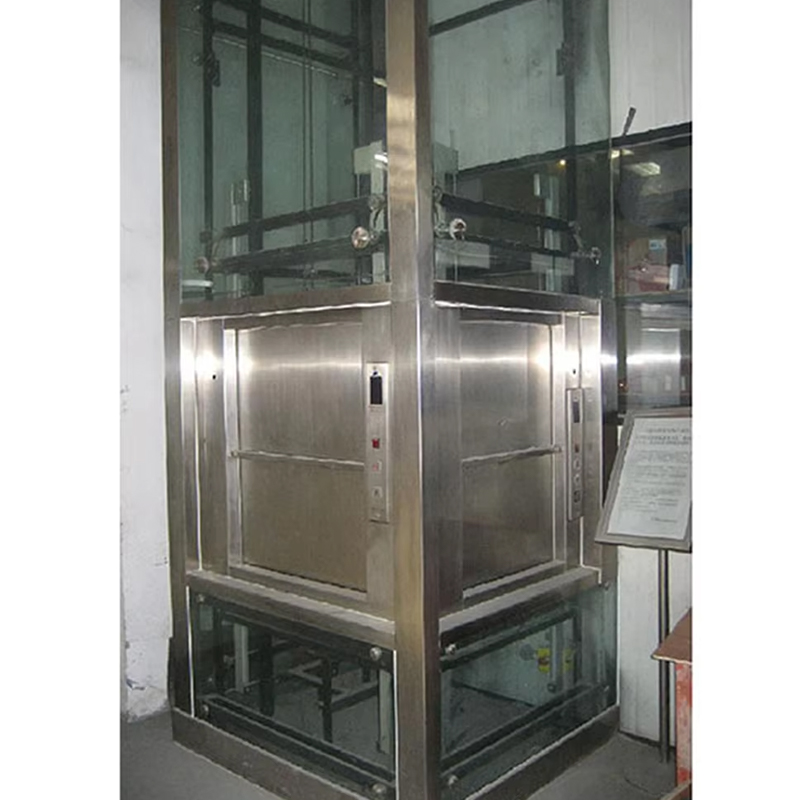 VTEF108 sähköinen vaihteistoton AC-dumbwaiter-hissi PVC-lattialla ravintola- ja hotellikeittiöpalveluun