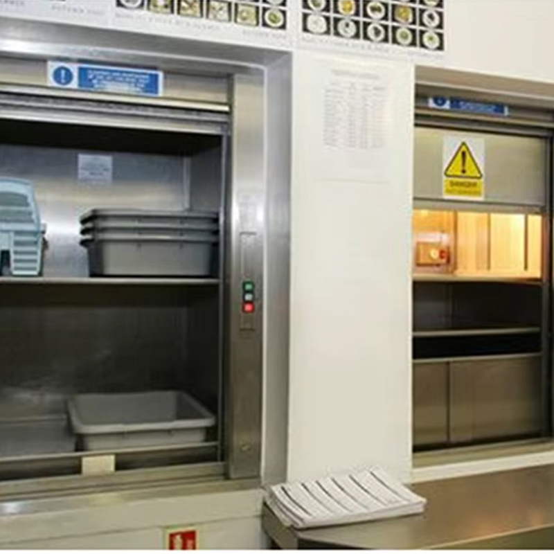 VTEF108 sähköinen vaihteistoton AC-dumbwaiter-hissi PVC-lattialla ravintola- ja hotellikeittiöpalveluun