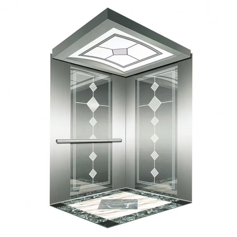 VTSP134 matkustajahissi, jossa energiatehokas LED-katto ruostumaton teräsrakenne ISO9001-sertifioitu 1 vuoden takuu